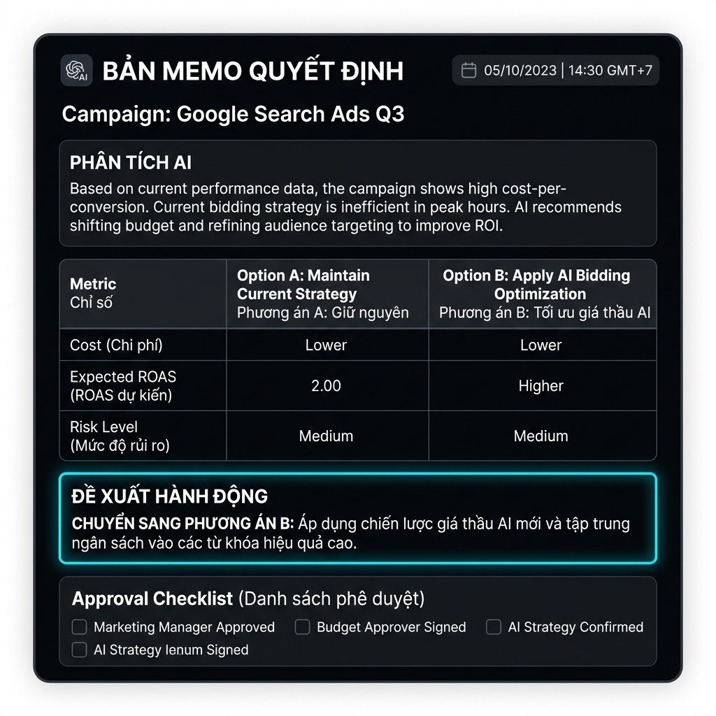Decision Memo — Bản memo ra quyết định từ AI